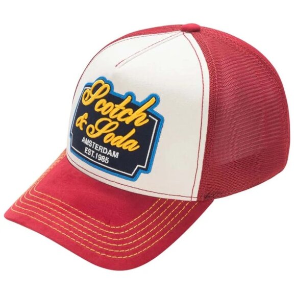 BNWT SCOTCH & SODA ARENA ADJUSTABLE TRUCKER CAP HAT RED OSFA - Picture 3 of 16